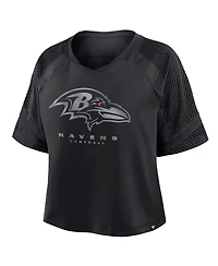 Fanatics Women's Baltimore Ravens Oversized Raglan V-Neck Blackout Fashion Jersey