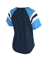 Starter Women's Navy Tennessee Titans Game On Notch Neck Raglan T-Shirt