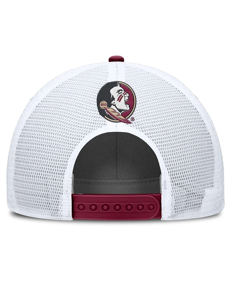 Nike Men's Garnet/White Florida State Seminoles 2025 On-Field Rise Patch Trucker Adjustable Hat