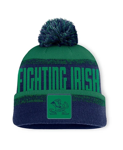 Fanatics Men's Navy/Green Notre Dame Fighting Irish Thrive Cuffed with Pom Knit Hat