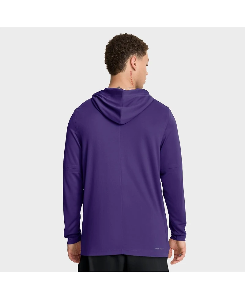 Nike Men's Purple Lsu Tigers 2025 Sideline Performance Long Sleeve Hoodie T-Shirt