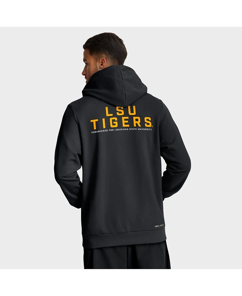 Nike Men's Black Lsu Tigers 2025 Sideline Performance Full-Zip Hoodie