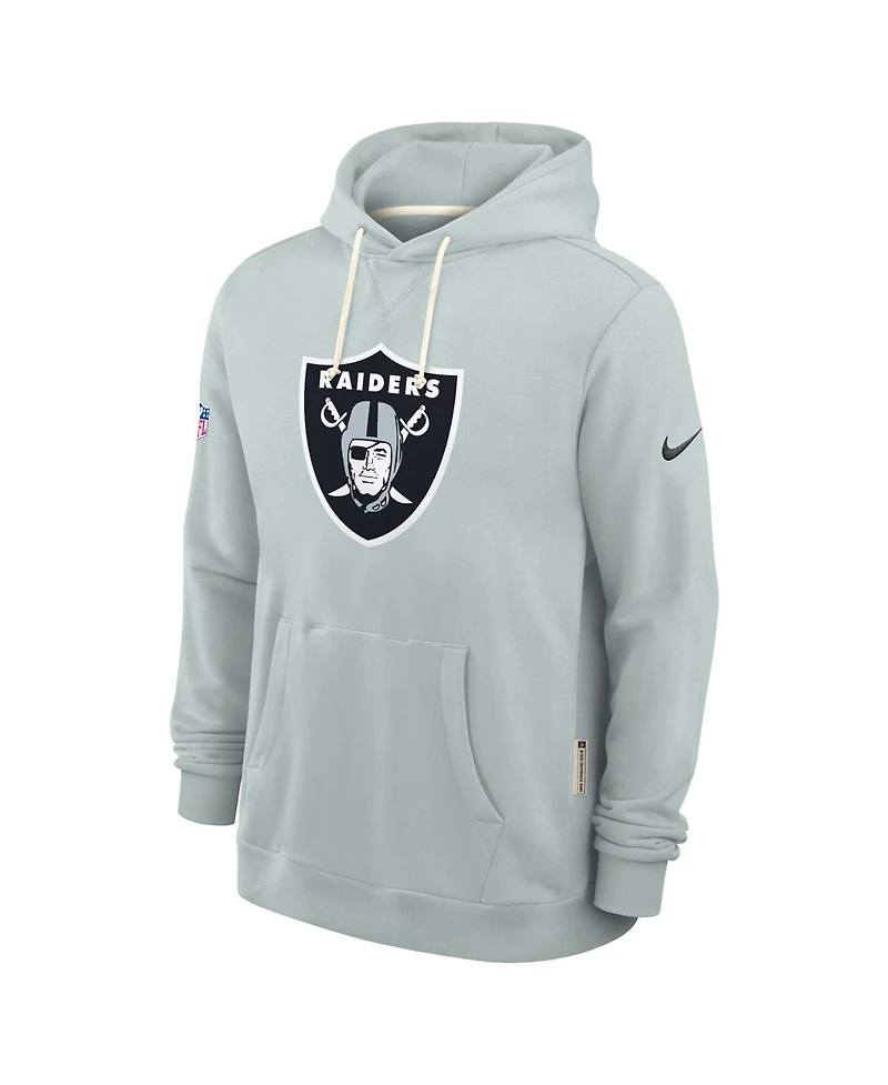 Nike Men's Silver Las Vegas Raiders Sideline Standard Issue Initial Home Dri-fit Hoodie