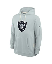 Nike Men's Silver Las Vegas Raiders Sideline Standard Issue Initial Home Dri-fit Hoodie
