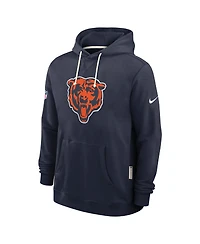 Nike Men's Navy Chicago Bears Sideline Standard Issue Initial Home Dri-fit Hoodie