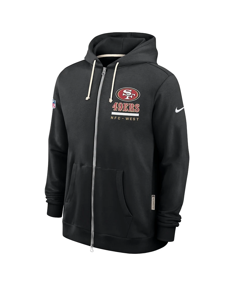 Nike Men's Black San Francisco 49ers Sideline Utility Player Performance Full-Zip Hoodie