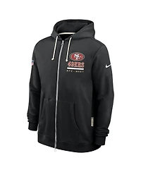 Nike Men's Black San Francisco 49ers Sideline Utility Player Performance Full-Zip Hoodie
