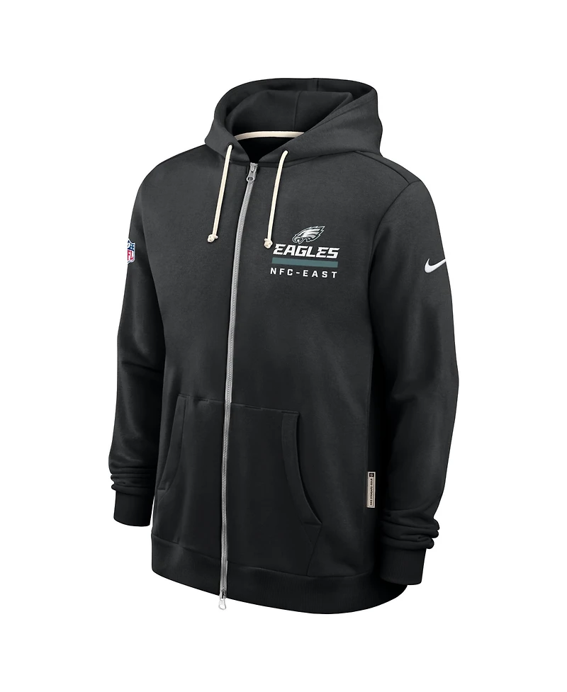 Nike Men's Black Philadelphia Eagles Sideline Utility Player Performance Full-Zip Hoodie
