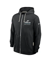 Nike Men's Black Philadelphia Eagles Sideline Utility Player Performance Full-Zip Hoodie