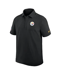 Nike Men's Black Pittsburgh Steelers Sideline City Pride Woven Performance Polo Shirt