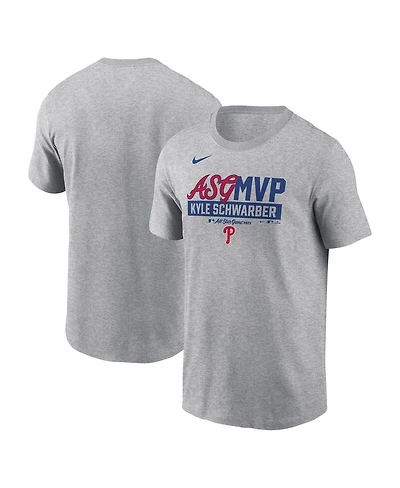 Nike Men's Kyle Schwarber Heather Gray Philadelphia Phillies 2025 Mlb All-Star Game Mvp T-Shirt