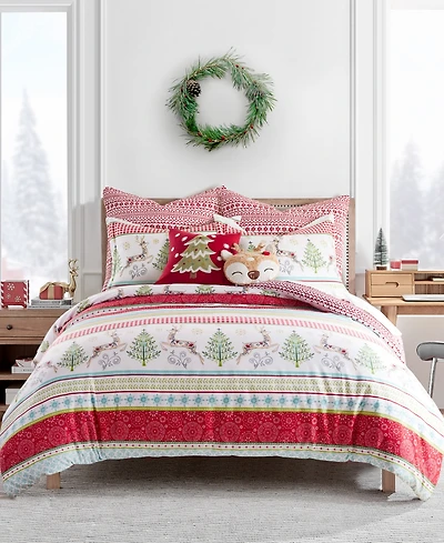 Levtex Home Merry and Bright Comet and Cupid Reversible -Pc. Duvet Cover Set