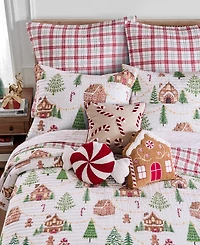 Levtex Home Gingerbread Village Reversible Quilt, Full/Queen