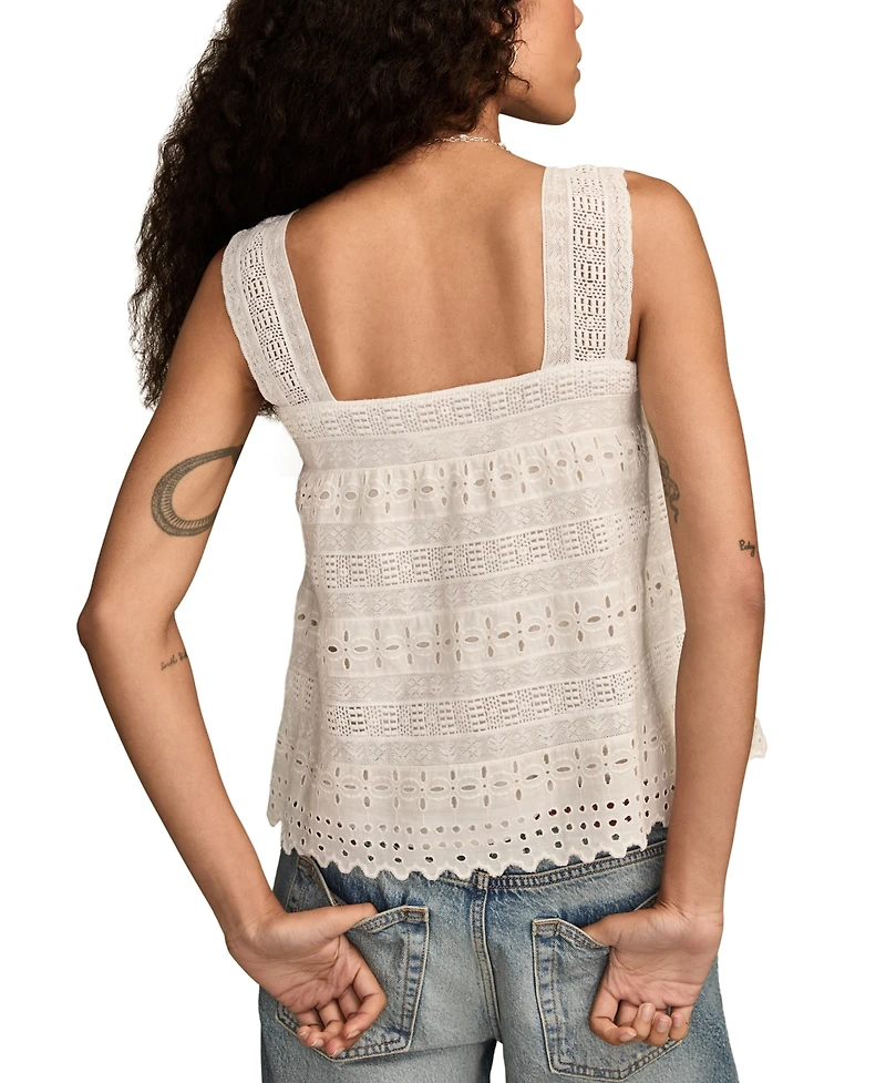 Lucky Brand Women's Eyelet Swing Tank Top