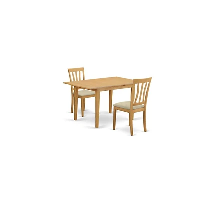 East West Furniture 3 Pc Dining room set - small Dining Table and 2 Kitchen chair