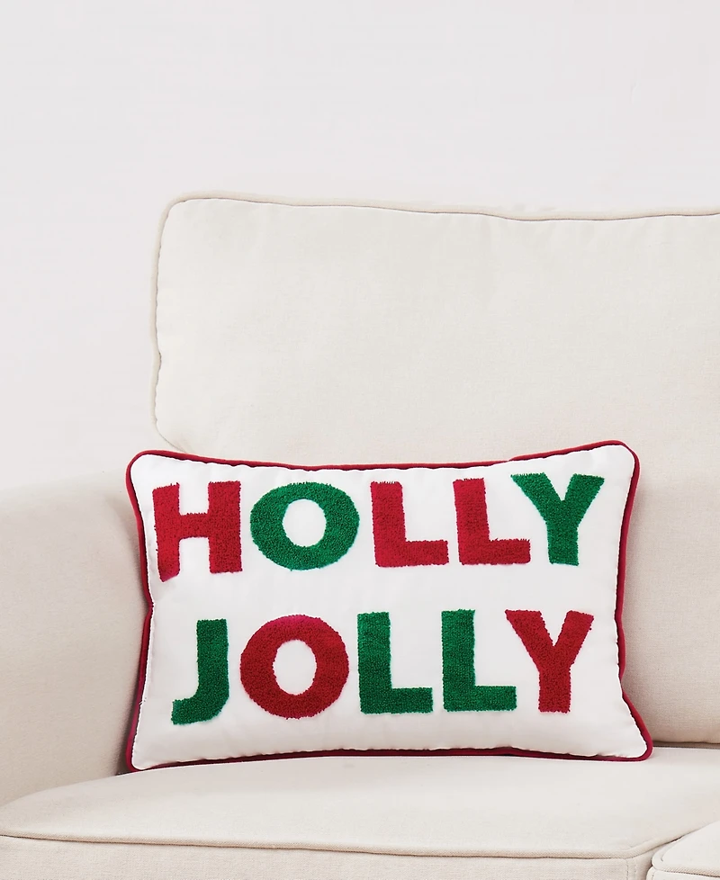 Truly Soft Holly Jolly Decorative Pillow, 12" x 20"