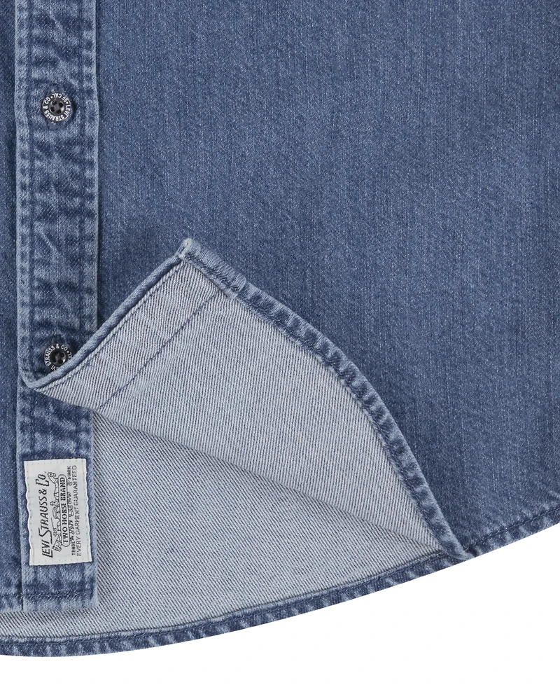 Levi's Big Boys Logo Western Denim Twill Long Sleeve Shirt