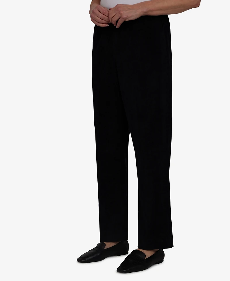 Alfred Dunner Women's Classic Corduroy Elastic Waist Medium Length Pants