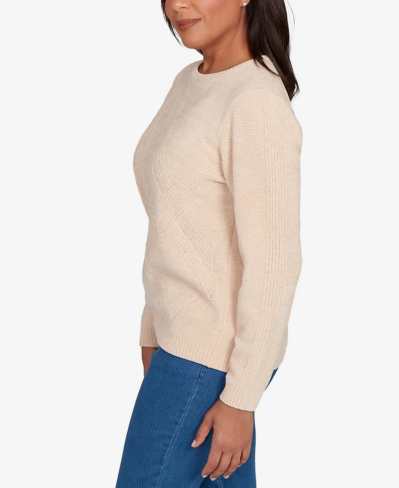 Alfred Dunner Women's Classic Cable Chenille Pullover Sweater