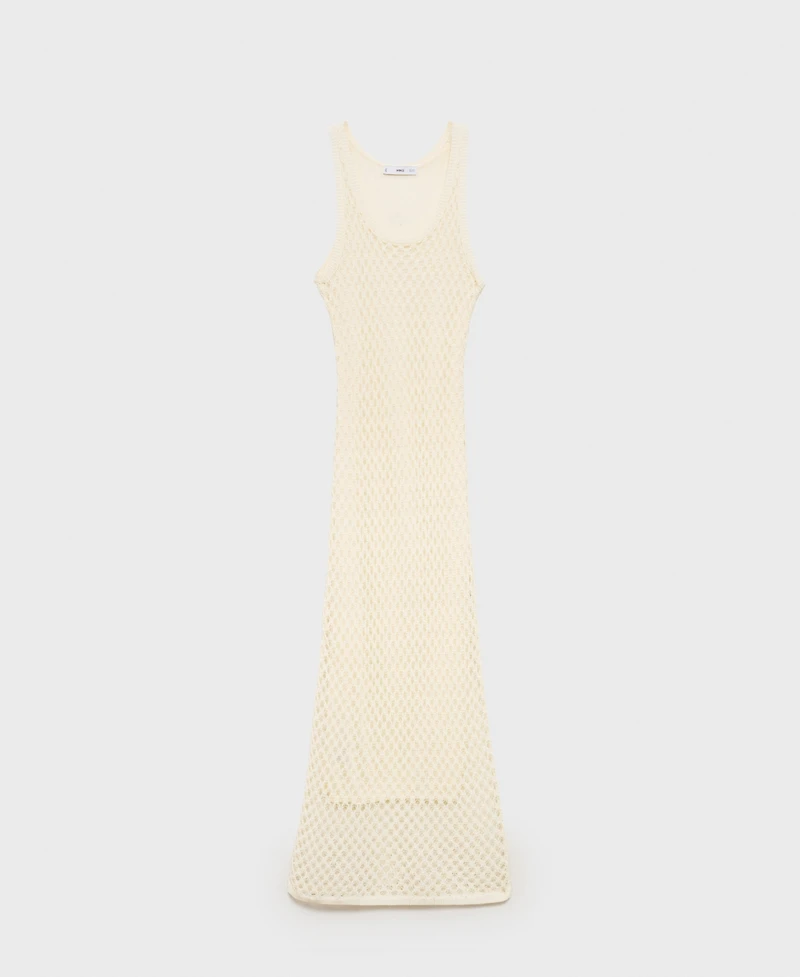 Mango Women's Crochet Long Dress