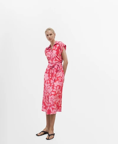 Mango Women's Floral Print Shirt Dress