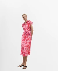 Mango Women's Floral Print Shirt Dress