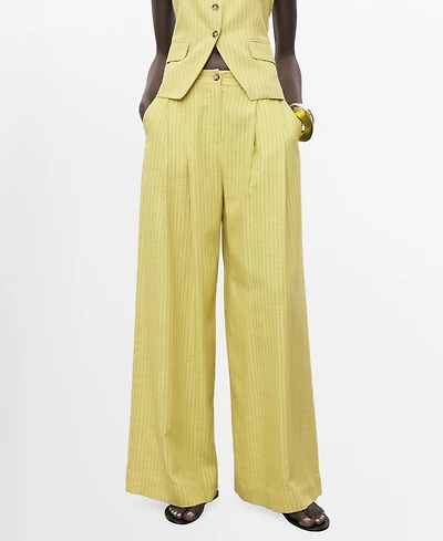 Mango Women's Striped Straight Suit Pants