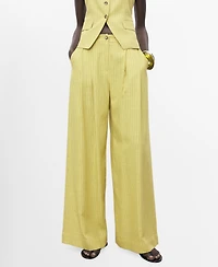 Mango Women's Striped Straight Suit Pants