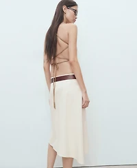 Mango Women's Asymmetrical Cotton Midi Skirt