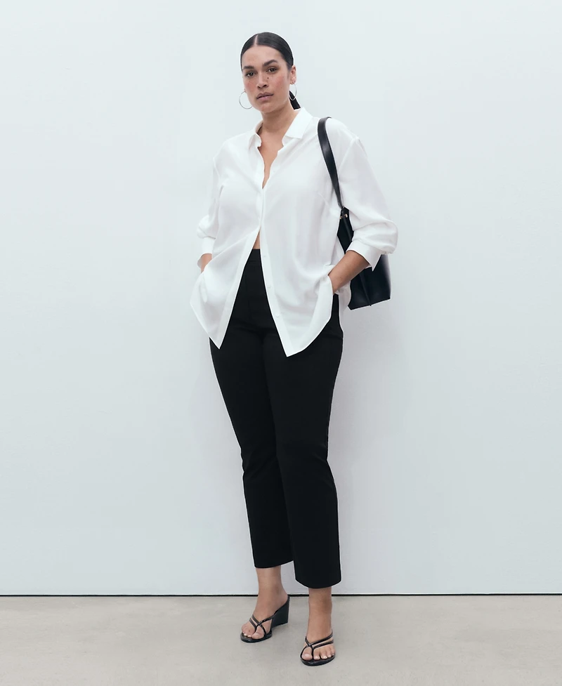 Mango Women's Straight-Cut Crop Pants