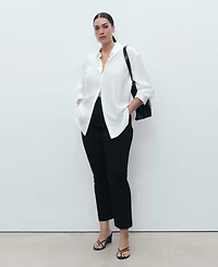 Mango Women's Straight-Cut Crop Pants