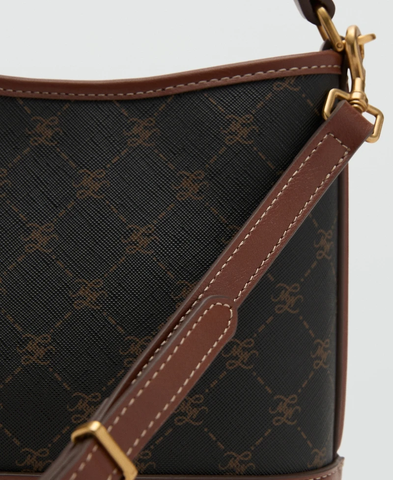 Mango Women's Contrast Print Bucket Bag