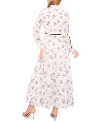 CeCe Women's Long Sleeve Shirt Dress