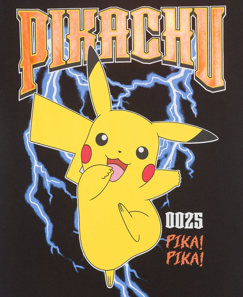 Pokemon Big Boys Lightning Pikachu Graphic Short Sleeve T-Shirt