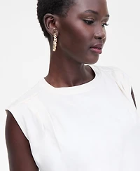 I.n.c. International Concepts Women's Pleated-Shoulder Cap-Sleeve T-Shirt, Macy's Exclusive