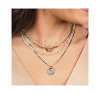 The Lovery Blue Topaz Bead Necklace 14K Gold