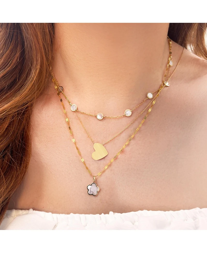 The Lovery Asymmetrical Gold Heart Necklace 14K Gold