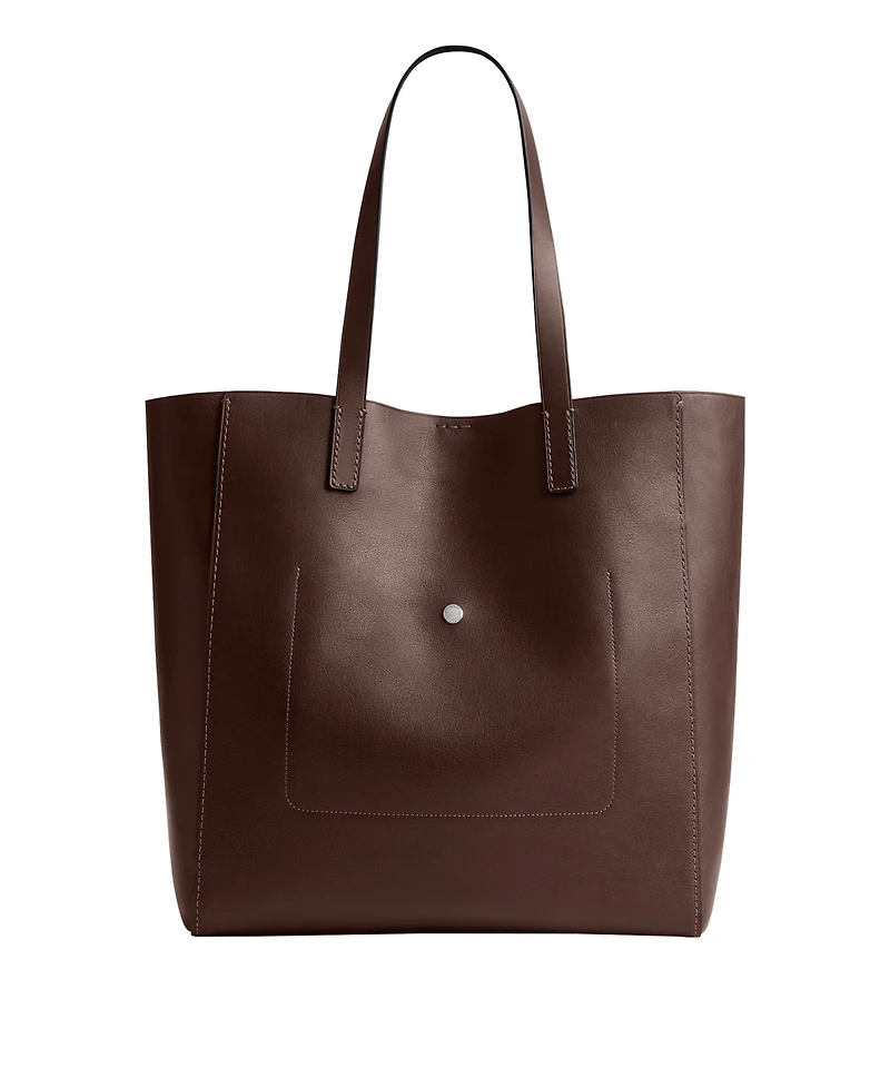 Natural Grain Leather Broadway Tote Bag