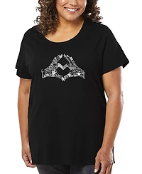 La Pop Art Plus Finger Heart Word T-Shirt