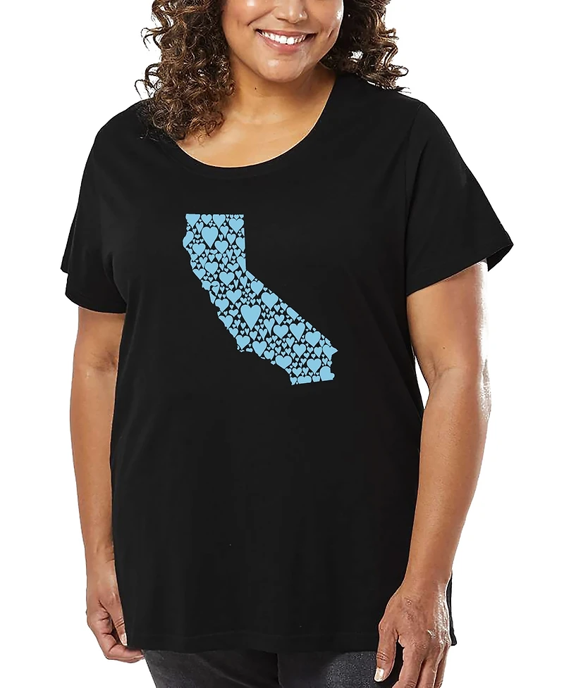 La Pop Art Plus California Hearts T-Shirt