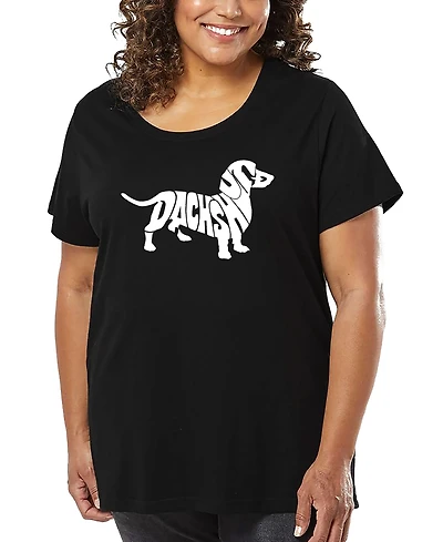 La Pop Art Plus Dachshund Word T-Shirt