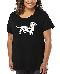 La Pop Art Plus Dachshund Word T-Shirt