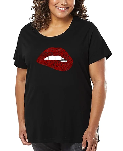 La Pop Art Plus Brooklyn Lips Word T-Shirt