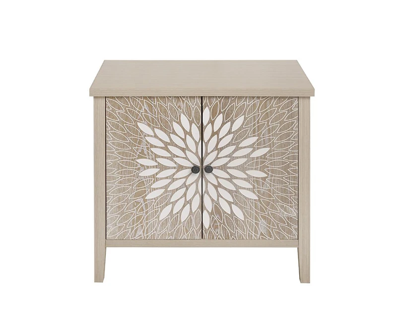Casainc 2-Door Carved Storage Cabinet with Adjustable shelf