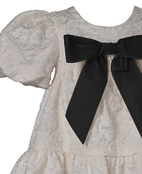Bonnie Baby Girls Bow Detail Jacquard Dress