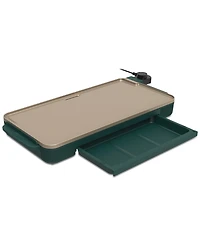 Bella 10" x 20" Griddle with Warming Tray, Forest Green