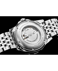 Stuhrling 1006 Men s Automatic Dive Watch Swiss Movement Black Dial Luminous Hands Unidirectional Bezel Stainless Steel Beaded Bracelet Date Window