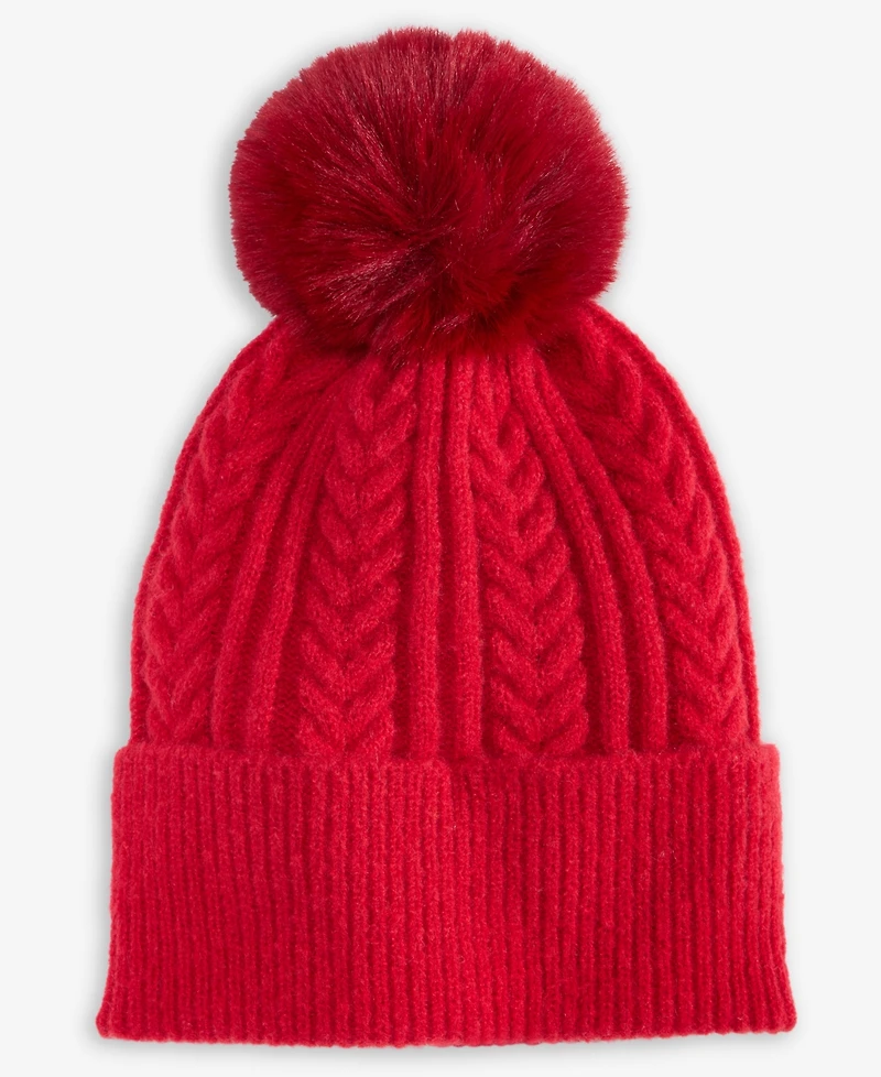Style & Co Solid Cable Knit Beanie, Macy's Exclusive