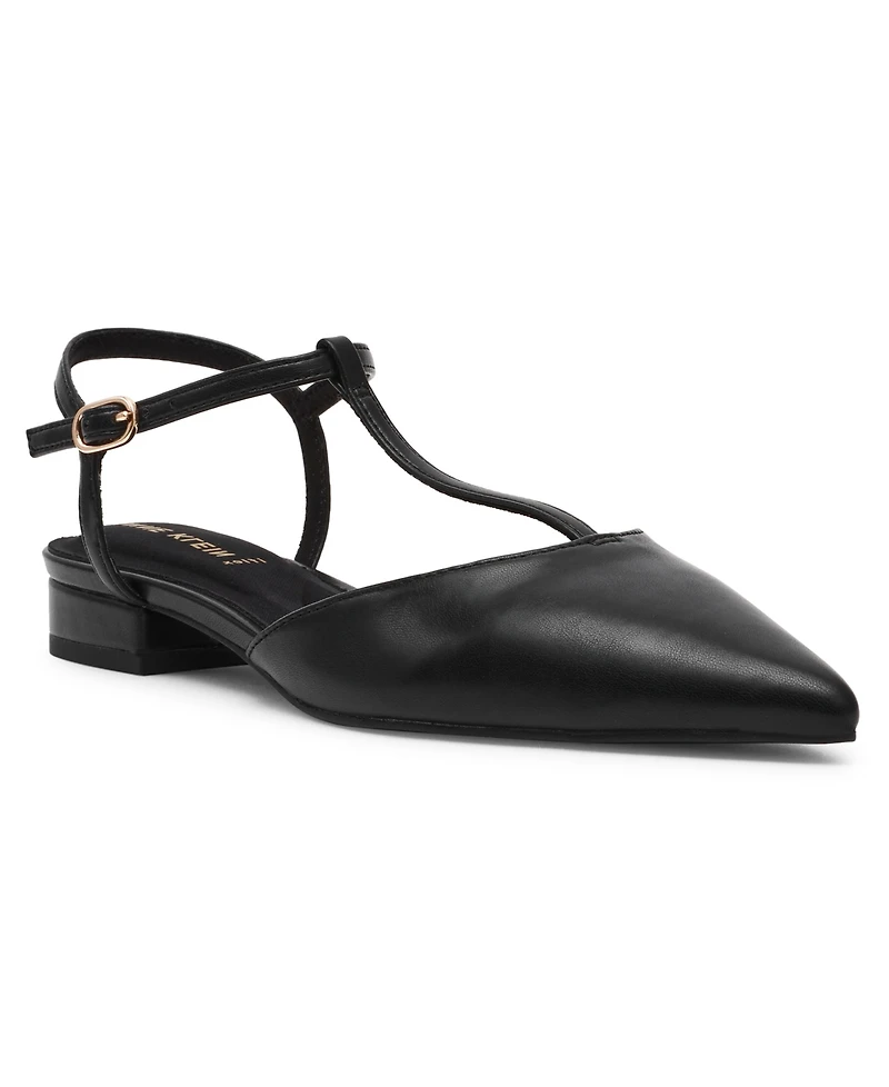 Anne Klein Women's Emily T-Strap Slingback Flats