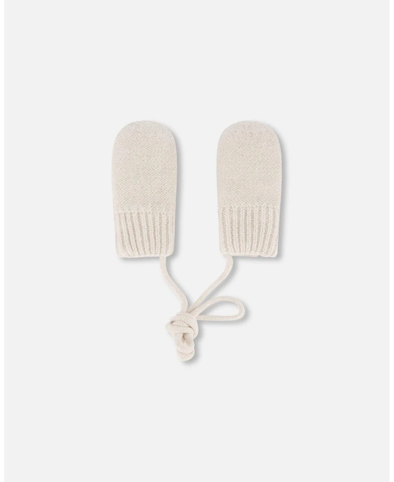 Deux par Baby Unisex Infant Knit Mittens Off-White 